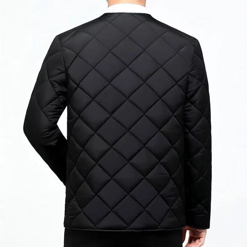 Men's Winter Thickened Down Cotton Clothes, Solid Color Casual Stand Collar Single Breasted Fleecing Cotton-padded Clothes