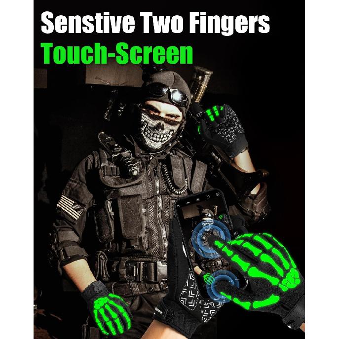 RIGWARL Motorcycle Gloves For Men And Women, Breathable Dirt Bike Gloves With Non-Slip Palm, Skeleton Motorcycle Riding Glove