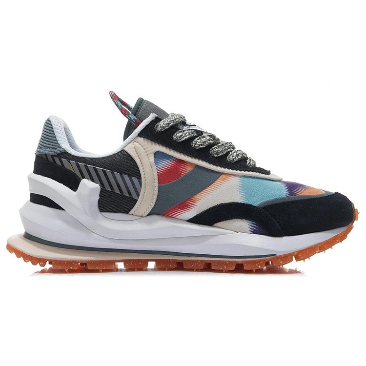 Li Ning Square Cushioning Slip Resistant Abrasion Resistant Breathable Low top Running Shoes Men's Thunderstorm Gray AGCR047-7