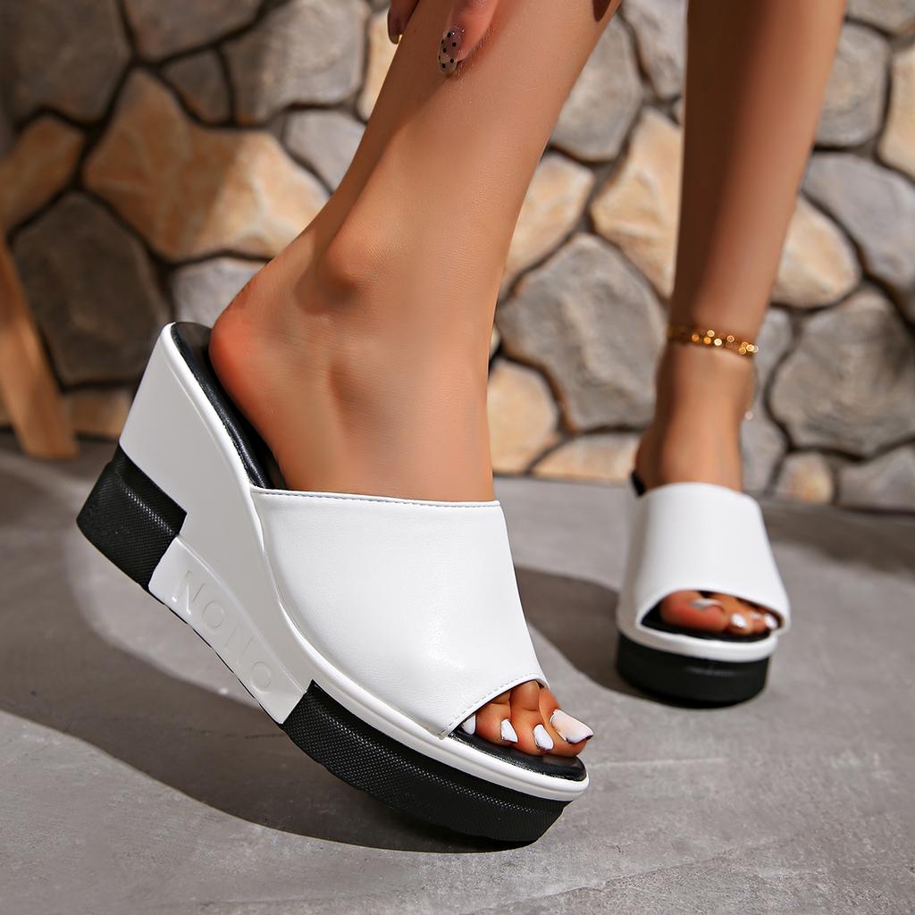 Fashion 2024 Fashion Flip Flops Women Shoes Slippers Platform Summer Shoes Open Toe Wedges Sandals Ladies Shoes Women Plus Size 35-40