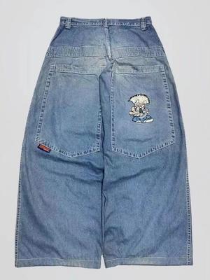 Y2K móda voľné rovné džínsy Street Hip Hop Vintage Oversized široké nohavice Unisex džínsy na vytieranie