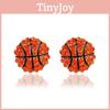 Spring Trend Basketball Baseball Volleyball Earrings With Zirconia Sparkling