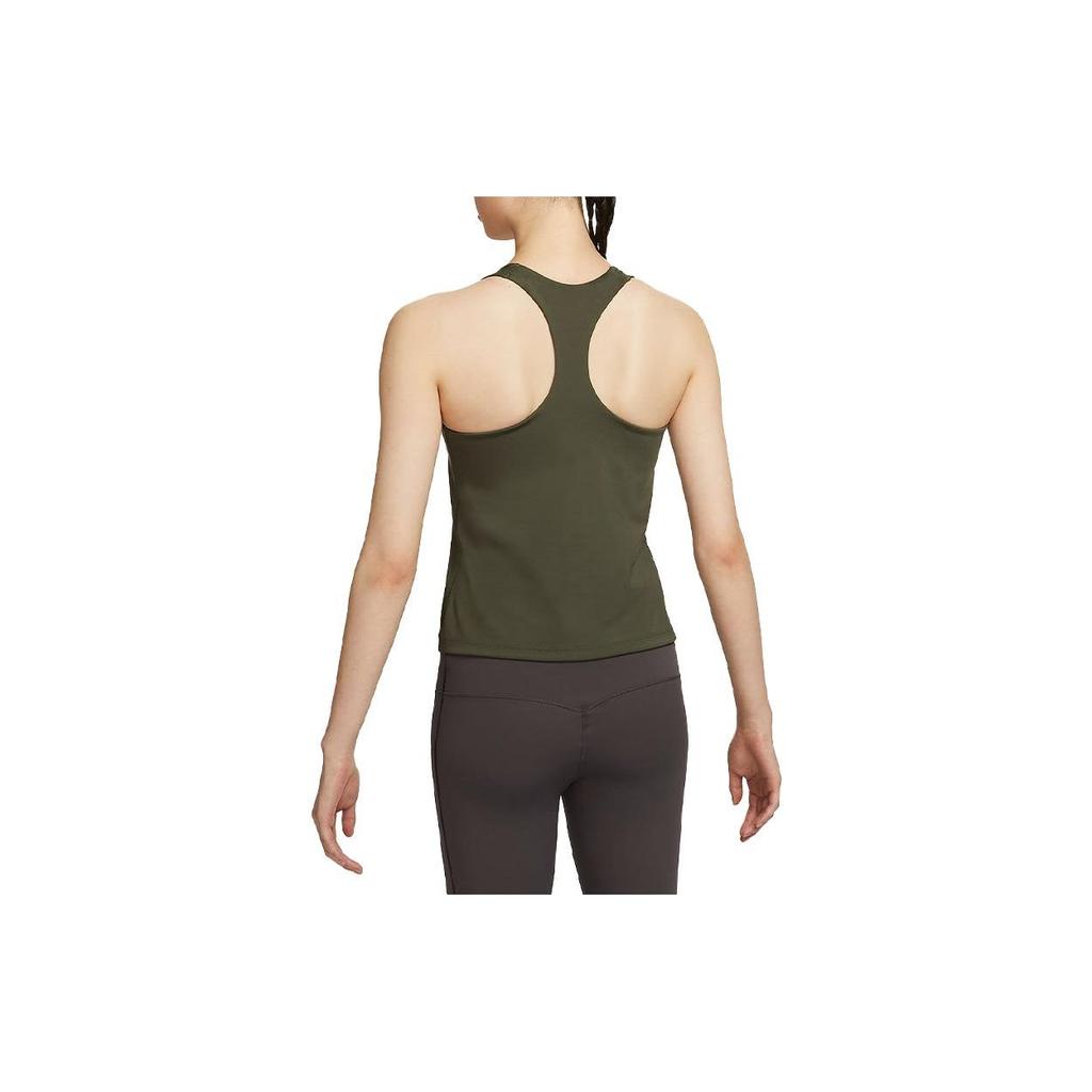 Nike Swoosh Solid Medium Support Quick-Dry Sports Tank Top Women Tops Khaki-Green DV9898-325
