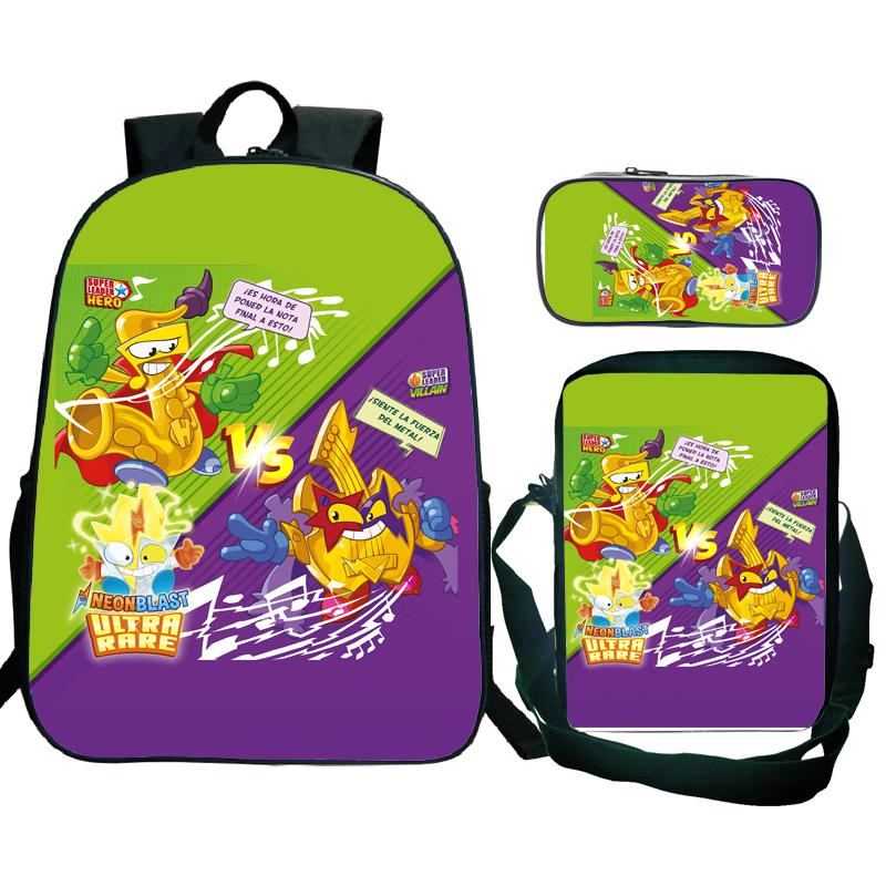 3Pcs/set Superzings Kazoom Kids Backpack Superthings Teenager Students Schoolbag Rucksack Children Laptop Daypack