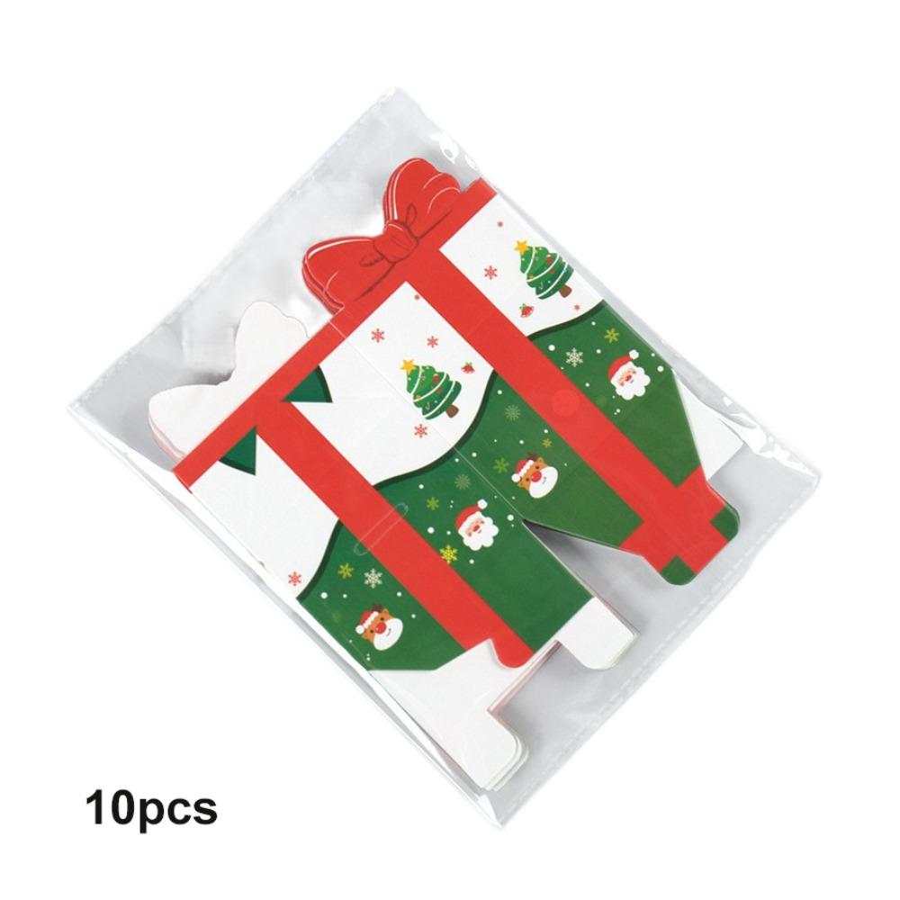 10Pcs 3D Bowknot Mini Christmas Packaging Box Funny Xmas Supplies  Gift Packaging