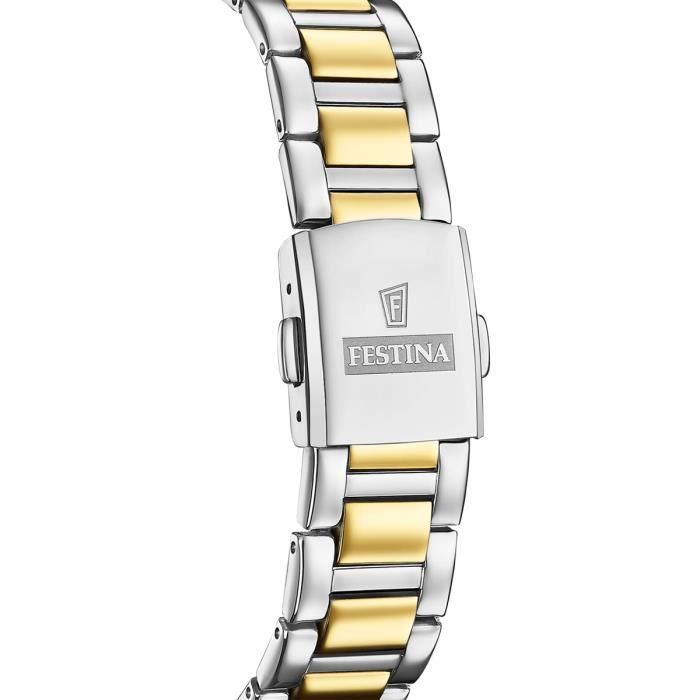 Montre Femme FESTINA - Acier Bicolore Etanche - Energie Solaire - Verre Mineral