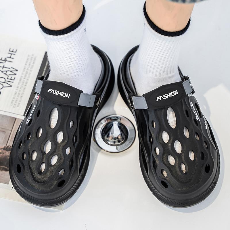 Hole shoes summer new bag head hole shoes large size outside wear thick-soled wading shoes