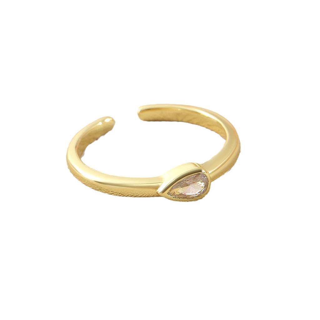 Simple Electroplated Zirconia Ring, A High-end Ring with Adjustable Opening for A Ladylike Appearance.