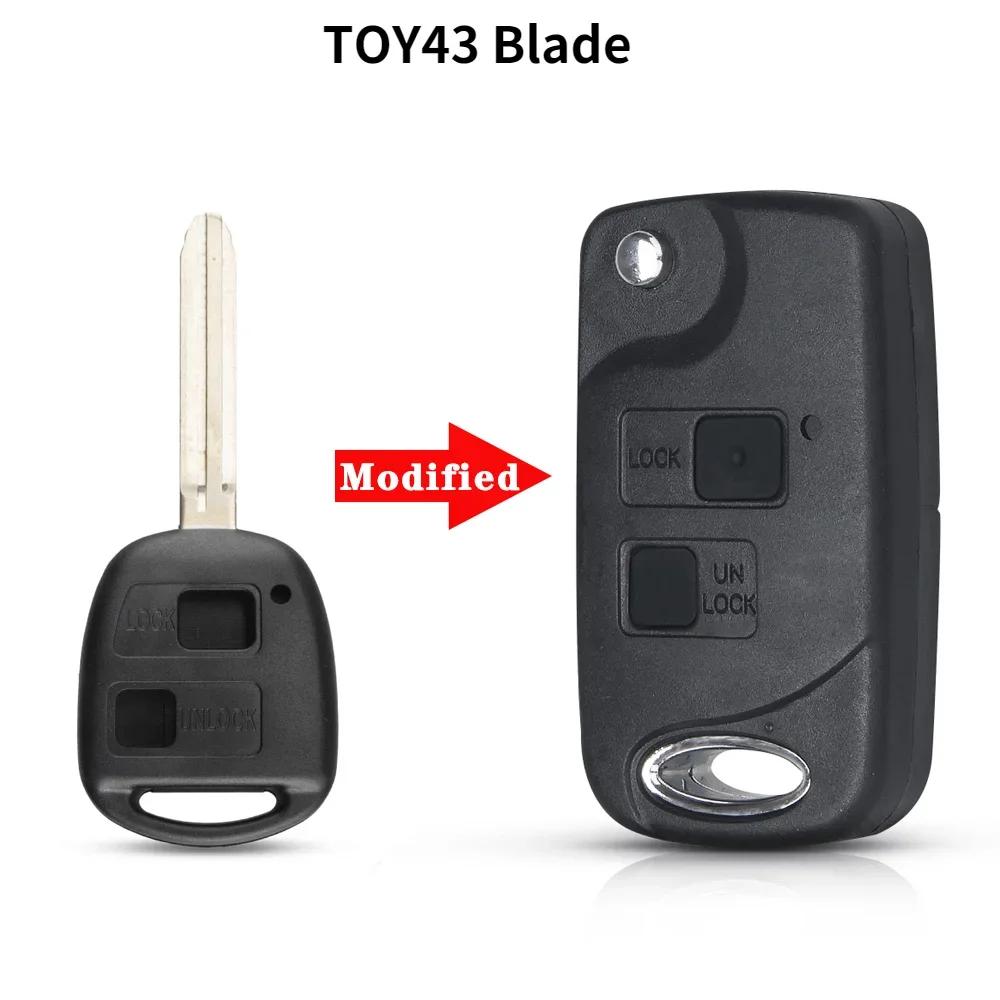 Remote Car Key Shell Case For Toyota Camry Rav4 Corolla Prado Yaris Cruiser Land For Lexus Toy43 Toy47 Toy48 2 3 Buttons