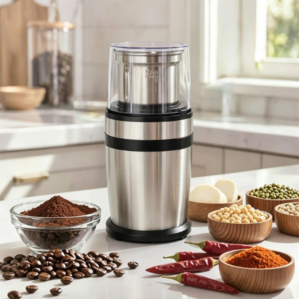 Electric Grinding with Detachable Cup Stainless Steel Wet and Dry Easy to Clean Blending for Home