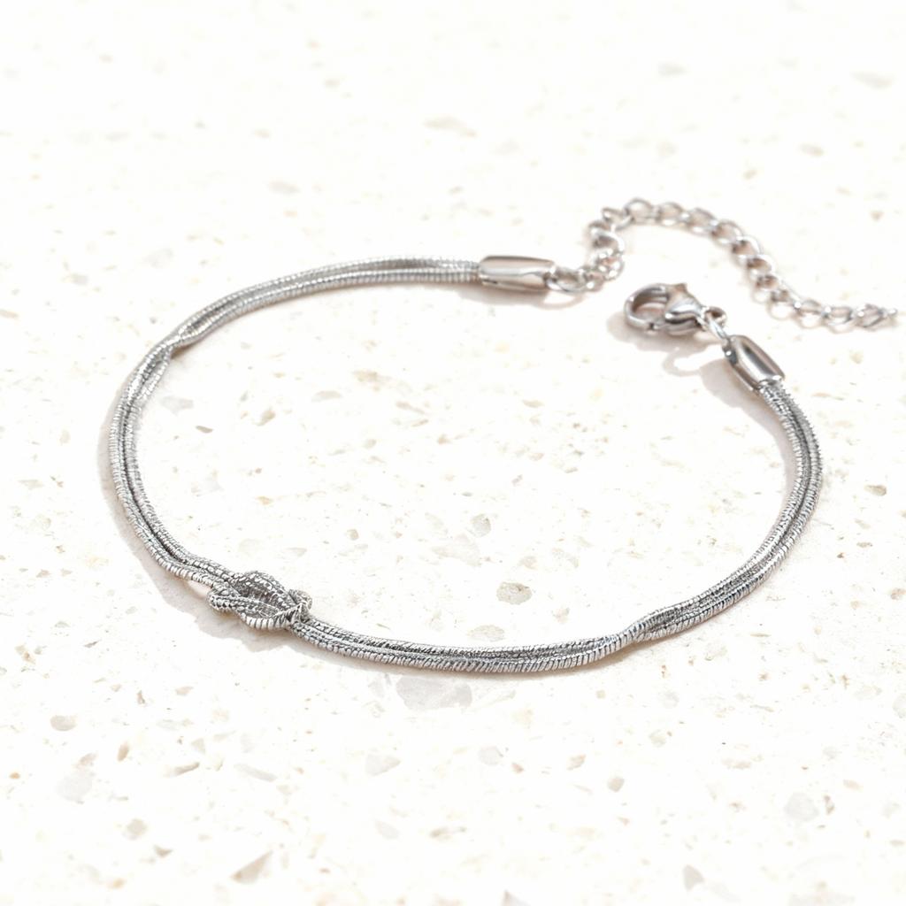 Trendy Love Knot Couple Bracelet for Women men Stainless Steel Chain Charm Gifts for Girlfriend Wife husband