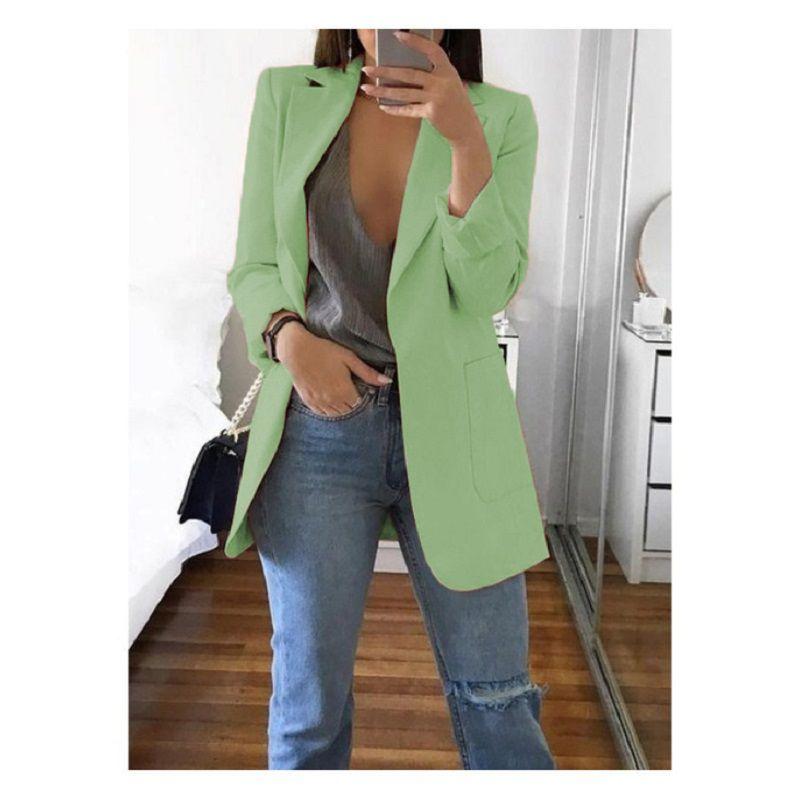 Lapel Women Loose Turndowncollar Long Sleeve Casual Blazer Women Outwear