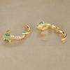 High Quality Green Crystal Zirconia Snake Hoop Earrings for Women Fashion Chic Animal Party Jewelry Accessories