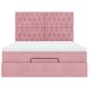 Ottoman Bed with Mattress Pink 140x190 Cm Velvet