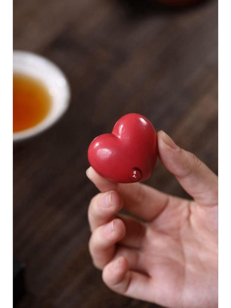 Heart-shaped Handmade Yixing Zisha Tea Pet - Creative Ornament Model