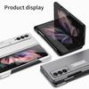 Ultra Thin Matte Case For Samsung Galaxy Z Fold 3 Z Fold 4 5g Case Magnetic Holder Side Pen Slot Phone Cover Fundas (No S Pen )
