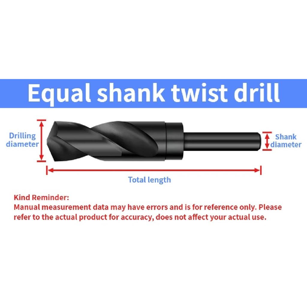 Twist Drill Bit Reduced Shank 1/2'' Nitride Coated Hole Drilling Cutter HSS Black Reduced Shank Twist Drill Bits for Metal Wood