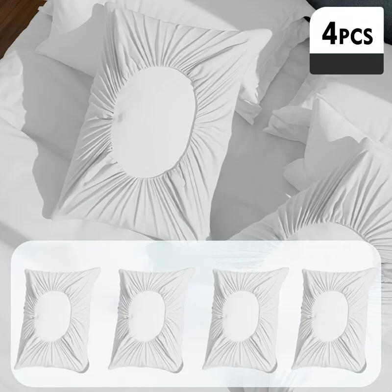 

4pcs Disposable Travel Pillowcases - Soft Non-Woven Fabric Covers | Hand Washable for Hotels & Beauty Salons Camping Essentials