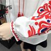 Summer Shirt Women Ethnic Style Embroidered Pattern Pullover Tops Round Neck Lantern Sleeve Loose Fit Blouse