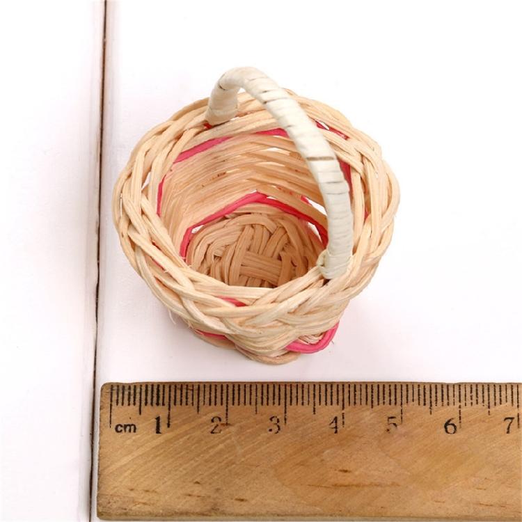 10pcs Small Baskets Wovens Basket with Handle Miniature Creatives Craft Supplies