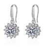 Simulated Moissanite Sunflower Stud Earrings for Women - One Carat