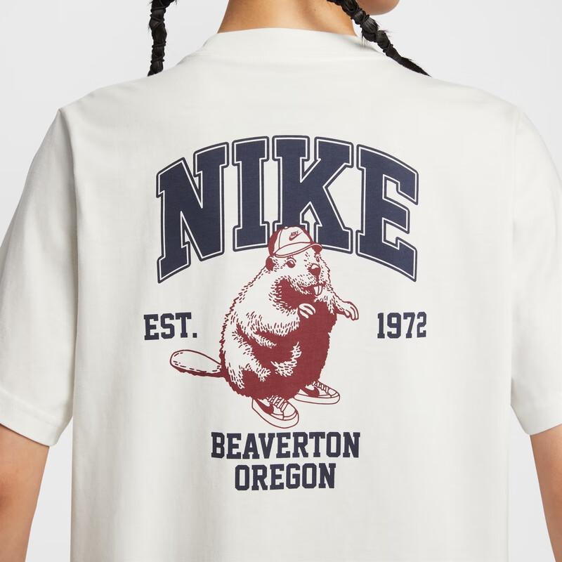 Nike Sportswear Vintage Loose Fashion Versatile Short Sleeve T-Shirt Women Tops White IH0826133