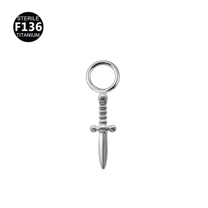 F136 Titanium Kite Cz Dangle Charm For Helix Cartilage Clicker Attachment Pendant Earlobe Piercing Jewelry