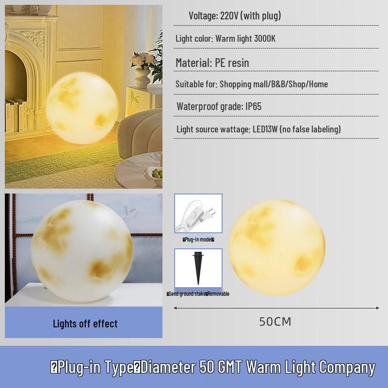 Solar-Powered Outdoor Moon Lamp: Waterproof Atmosphere Light for Gardens, Villas, and Terraces