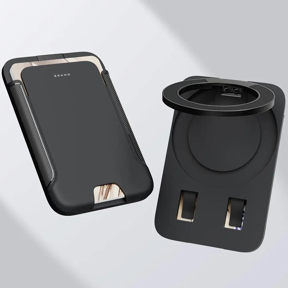 

Strong Magnetic Card Holder Wallet For MagSafe iPhone Pixel Samsung Galaxy Xiaomi Smartphones чёрный