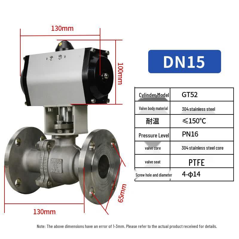 Zhuqin Q641F-16P/C Pneumatic Stainless Steel Flange Ball Valve
