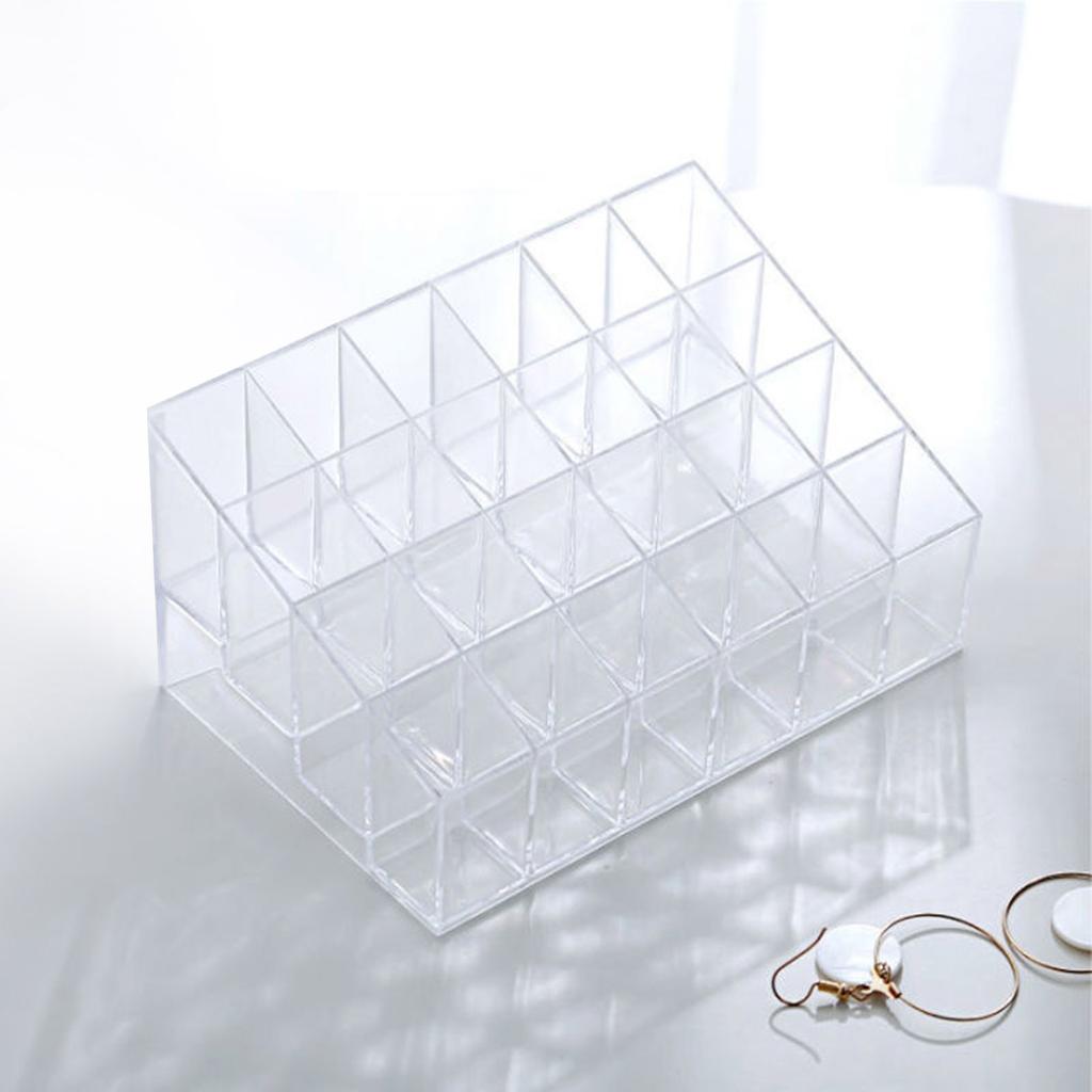 Clear 9/24/36/40 Grids Acrylic Makeup Organizer Lipstick Holder Display Rack Case Cosmetic Nail Polish Make Up Organiser Tool