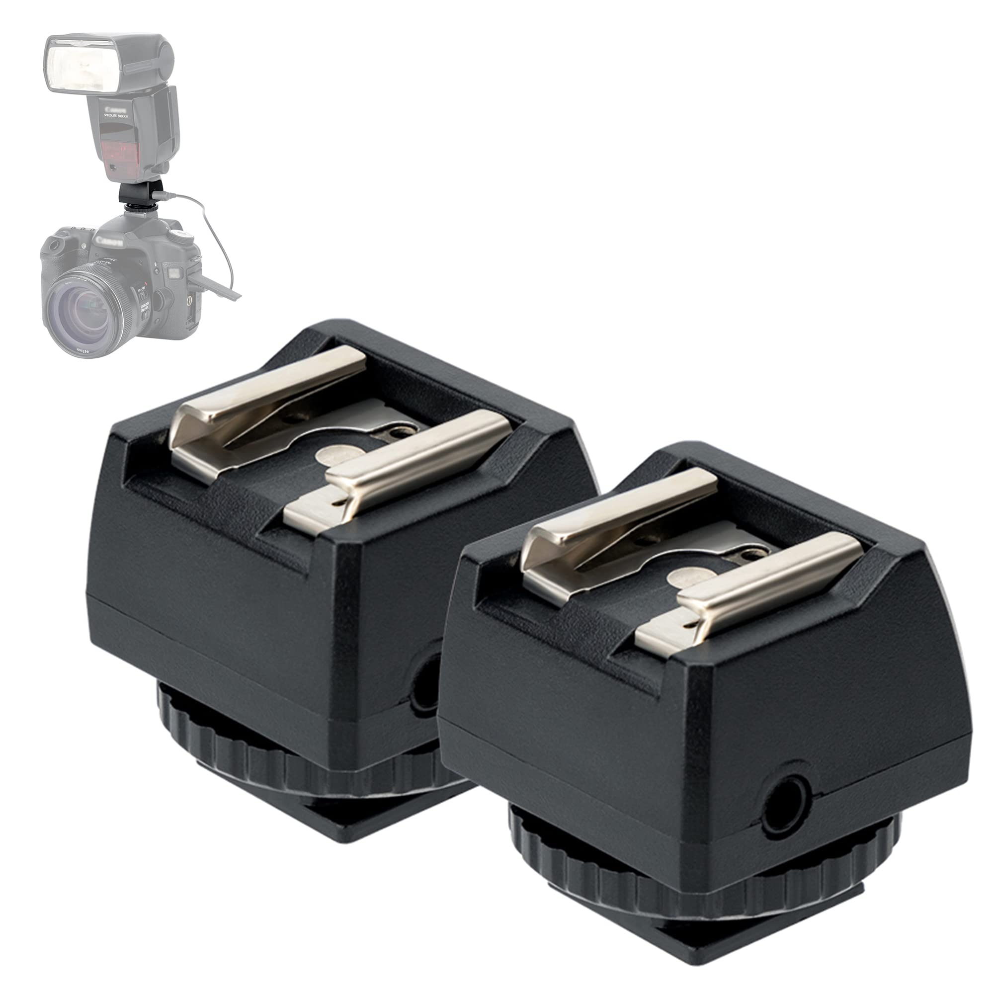 

JJC 2 шт. Горячий башмак PC-порт Контакт синхронизации PC-тип Разъем Синхрокабель Адаптер горячего башмака Стробоскоп Горячий башмак камеры / 3,5 мм 3,5 мм чёрный