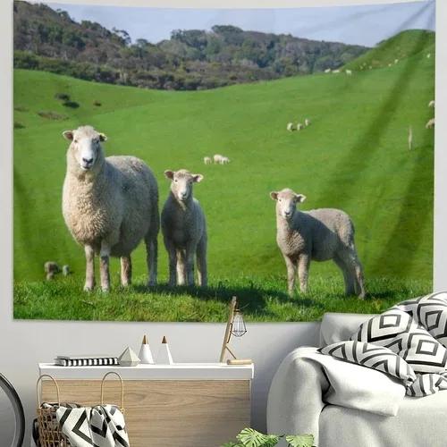 

Гобелен с узором «Свежий луговой пейзаж» для украшения стен дома, гобелен для спальни, гостиной 100x75cm