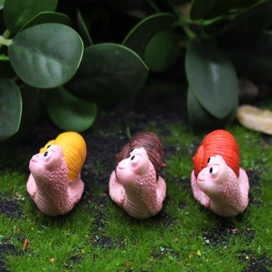 1/3Pcs Snail Statue Resin Ornament Courtyard Garden Decor Bonsai Statues Sun-Resistant Weather-Proof Resin Snail Sculpture