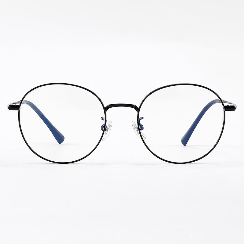 Modern Round Frame Metal Glasses With Blue Light Blocking For General Wear