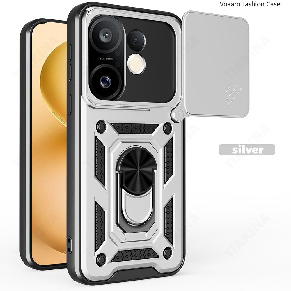 Slide Lens Armor Funda for Vivo X200 FE 5G V2503 Case for Vivo S30 Pro Mini 5G V2465A Case Magnetic Ring Stand Holder Cover Capa