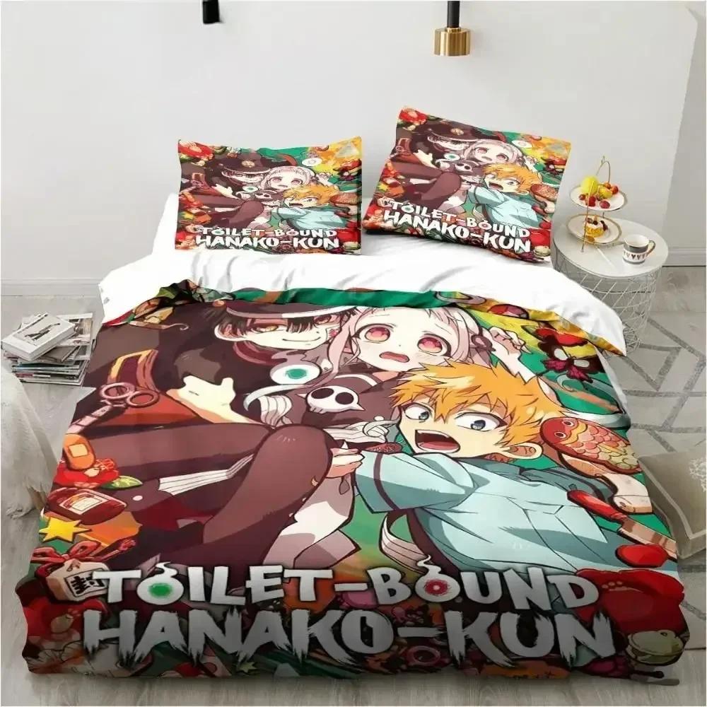 Modisches Anime Toilet-Bound Hanako-Kun 3D-Druck Bettwäscheset Bettbezüge Kissenbezüge Steppdecke Bettwäscheset Bettwäsche Bettwäsche