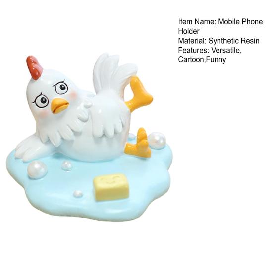 Suporte para Celular Resina Frango Escorregadio Figura Fofa Engraçada Suporte de Telefone Base Estável Antiderrapante Uso em Mesa e Carro Acessórios Decorativos para Presente
