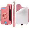 Multifunctional PU Leather Wallet 5-Card Universal Phone Bag Anti-Theft RFID Block Adhesive Secure Magnetic Closure Photo Slot