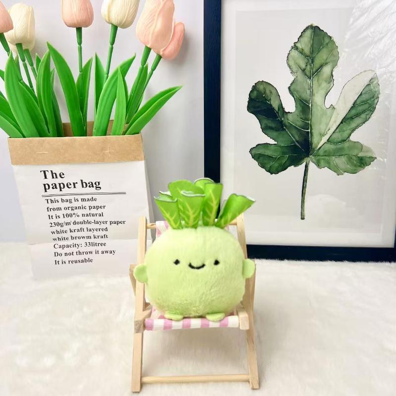 Japanese Cartoon Cabbage Plush Toy Pendant Keychain Creative Simulation Vegetable Plush Toy Bag Decor Keychain Cute Gift
