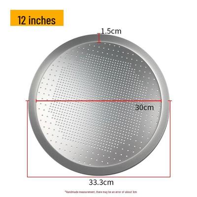 Tavă perforată pentru pizza Wuhe de 12 inci, din aliaj de aluminiu anodizat