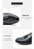 Men's Casual Leather Tassel Loafers, Size 48 - British Style Crocodile Pattern Slip-ons for Autumn