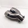 CHR17-20 IZOA & Fureisi Dual Outlet Titanium Black Bent Exhaust Tailpipe, 6.3CM Diameter Stainless Steel.