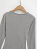 Mature Style V-neck Cross-Pleated Long-Sleeve Top for Women – Autumn/Winter Slimming Waist T-shirt