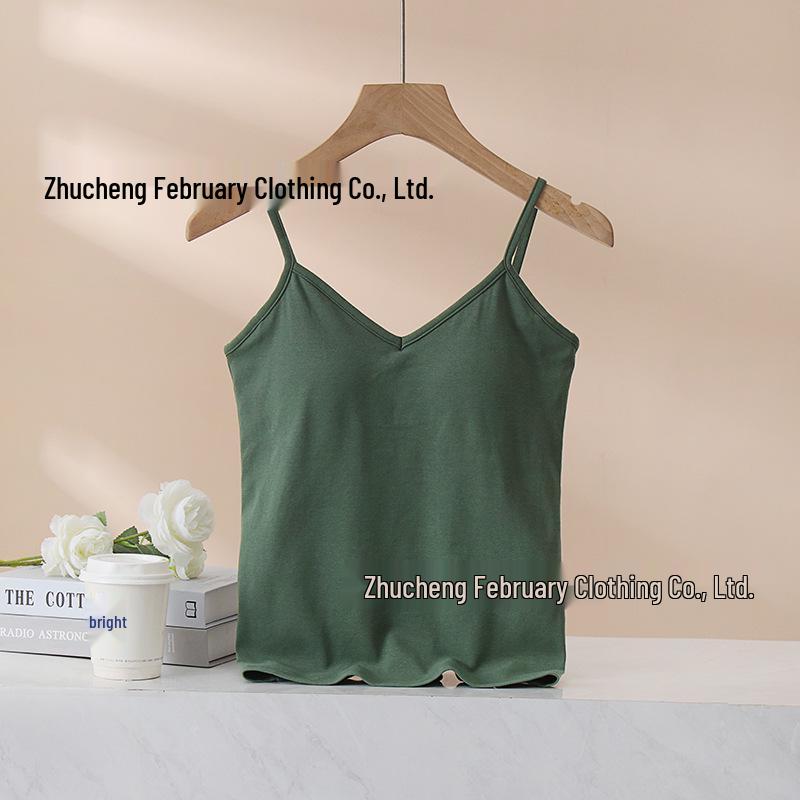 Women's 2025 Summer Crisscross Back Camisole with Chest Pad – Pure Cotton Base Layer