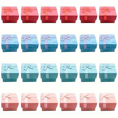 24 pezzi Scatola regalo per gioielli Collana Orecchini Anello Bracciale Scatola di carta, Scatola regalo Scatola di imballaggio con nastro Scatola di decorazione per matrimonio Scatola regalo