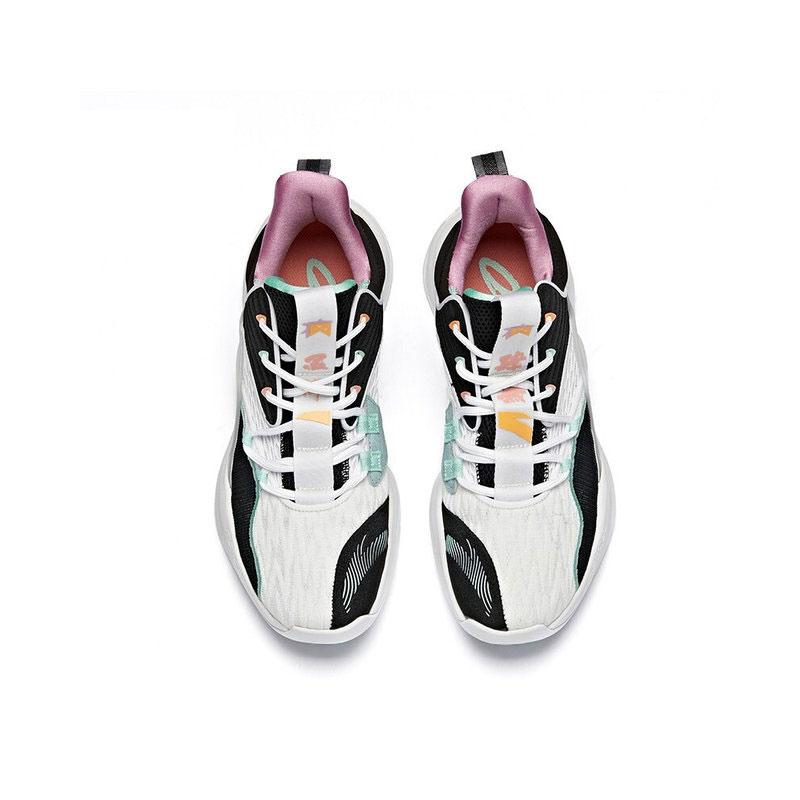 New Anta Heat Wave 2 Cushioning Anti Slip And Wear Resistant Low Top Basketball Shoes Men's Black White Green 112031105-2