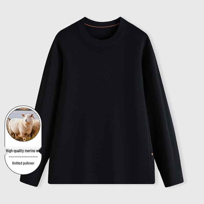 

LUOZI Men s Premium Round Neck Pullover Wool Sweater M
