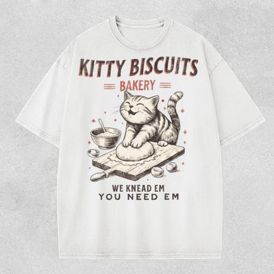T-shirt Drôle Boulangerie Biscuits Chatons, Comfort Colors Nous les Pétrissons Vous les Pétrissez T-shirt, T-shirt Propriétaire de Chat, Mignon T-shirt Chat Cuisson