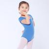 Red Children's Ballet Bodysuit - Short-Sleeve Cotton Leotard for Girls, Practice and Dancewear Style 5007